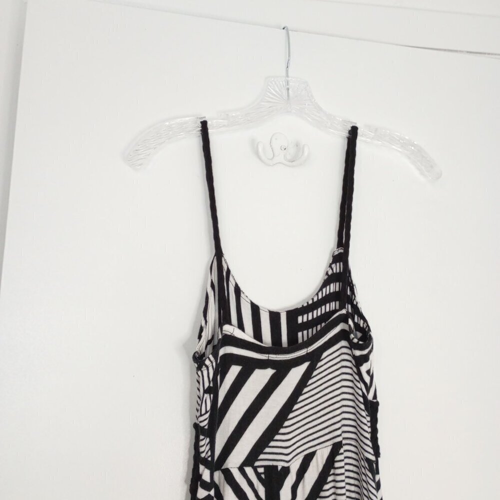 Banana Republic Black & White Abstract Stripe Braided Maxi Dress - Picture 8 of 11